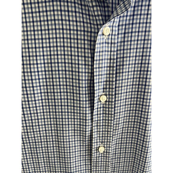 EUC Ralph Lauren Purple Label Shirt Mens Blue Check Button Sz 15.5 Italy - Picture 4 of 12